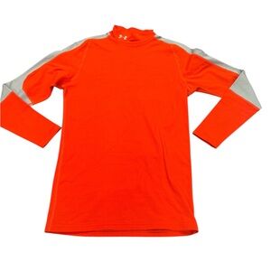 Under Armour Vibrant Orange Gray Long Sleeve Compression Shirt Men’s Size Large